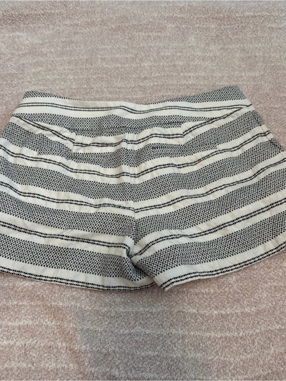 LOFT Black & White High Waist Striped Women’s Shorts - Picture 2 of 2